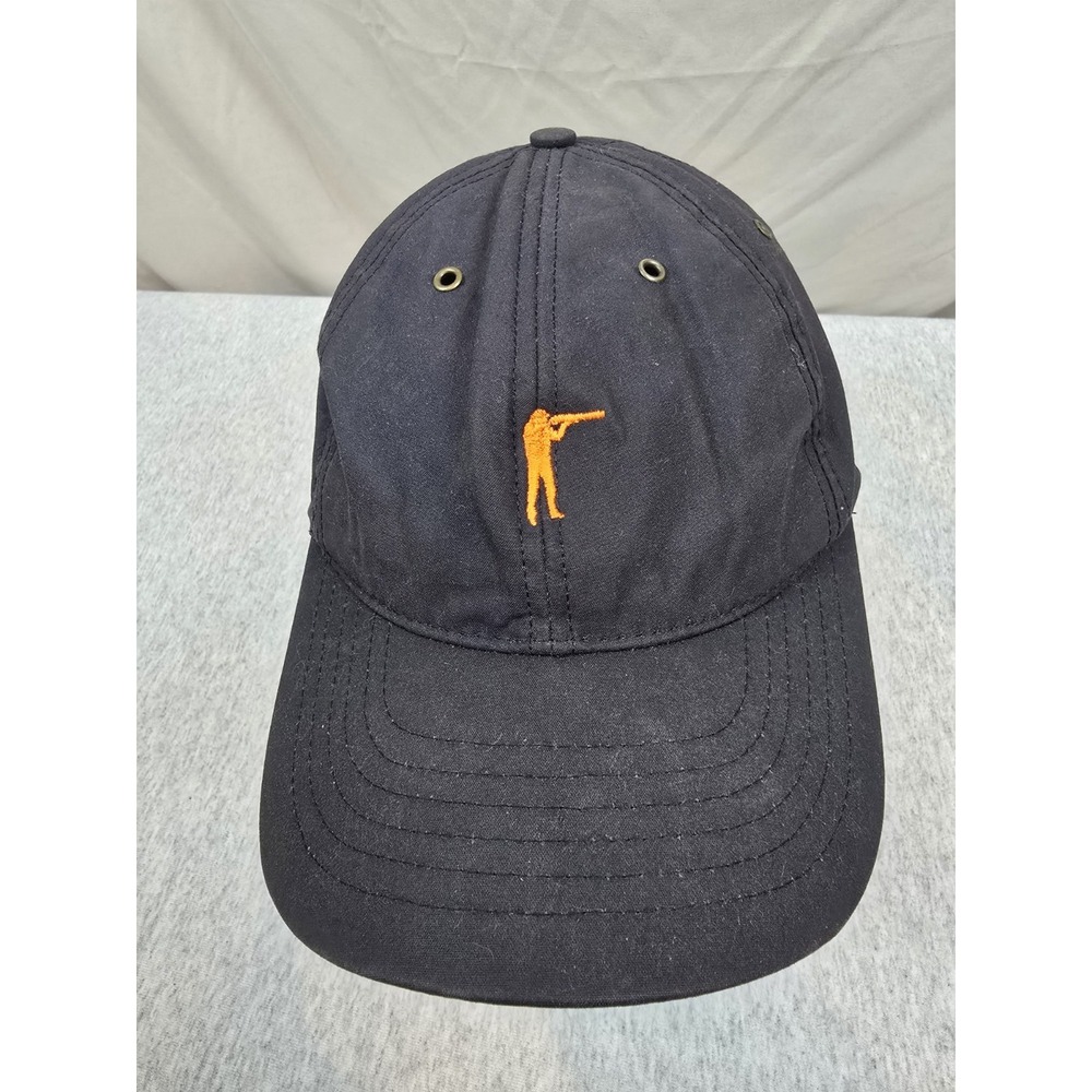 Black Ball & Buck baseball cap made in the USA, brown leather strapback Oil Skin